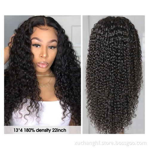 100% Raw Virgin Indian Human Hair Wig Kinky Curly HD Full Lace Frontal Wig Pre Plucked Lace Front Wig for Black Women